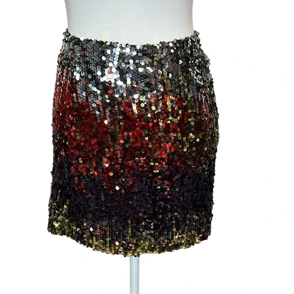 Anthropologie Sequin Multicolor Skirt